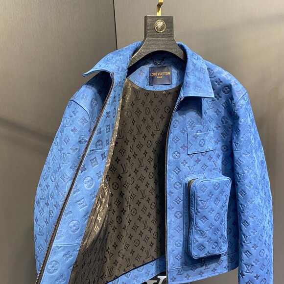 Louis Vuitton Monogram-Embossed Leather Utility Jacket – Light Blue - Picture 8 of 9
